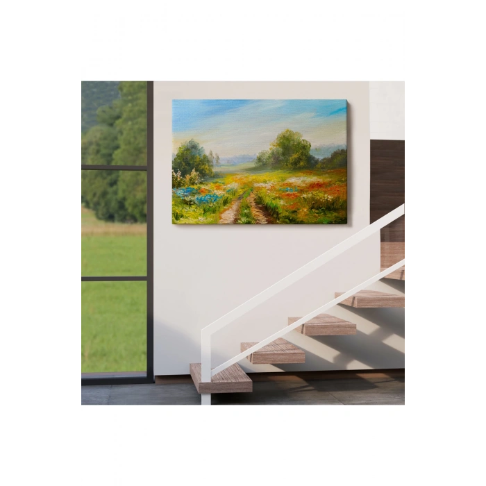 Çiçek Tarlası Yağlıboya Görünümlü Duvar Tablosu-1203