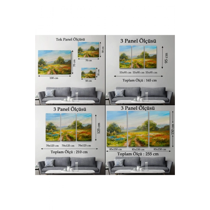 Çiçek Tarlası Yağlıboya Görünümlü Duvar Tablosu-1203