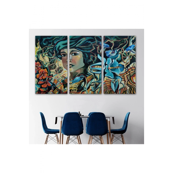 Çiçekler Arasındaki Kadın Duvar Tablosu-3729