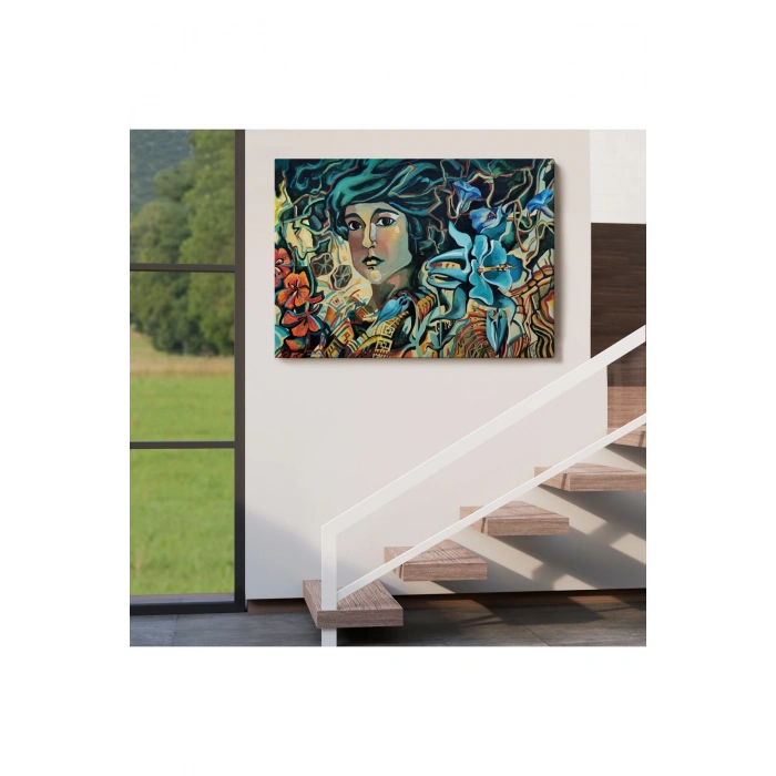 Çiçekler Arasındaki Kadın Duvar Tablosu-3729