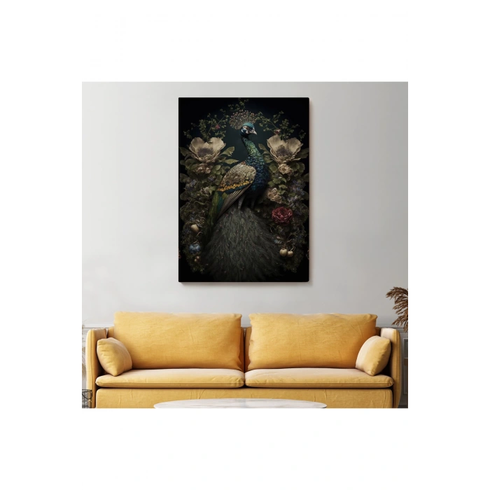 Çiçekler İçindeki Tavuz Kuşu Tablosu-6491
