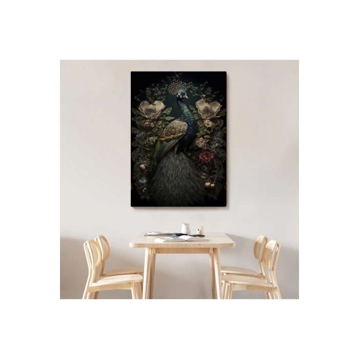 Çiçekler İçindeki Tavuz Kuşu Tablosu-6491