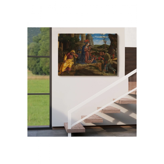 Çobanların Hayranlığı Tablosu - Andrea Mantegna The Adoration of the Shepherds-6590