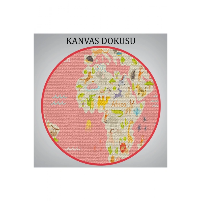 Cocuk Odası Hayvan Desenli Dekoratif Kanvas Tablo 1045