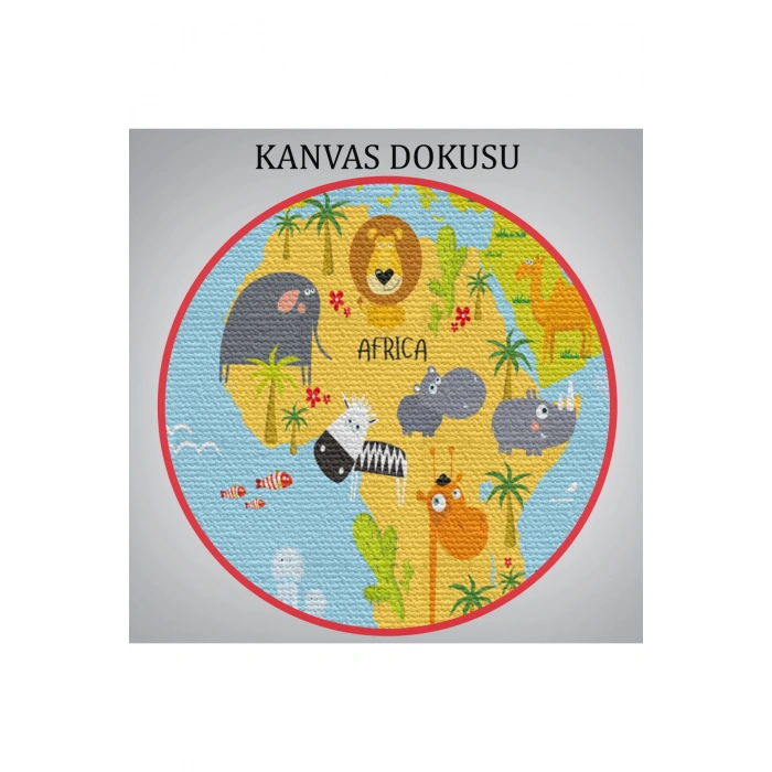 Çocuk Odası Hayvanlar Alemi Dünya Haritası 1007