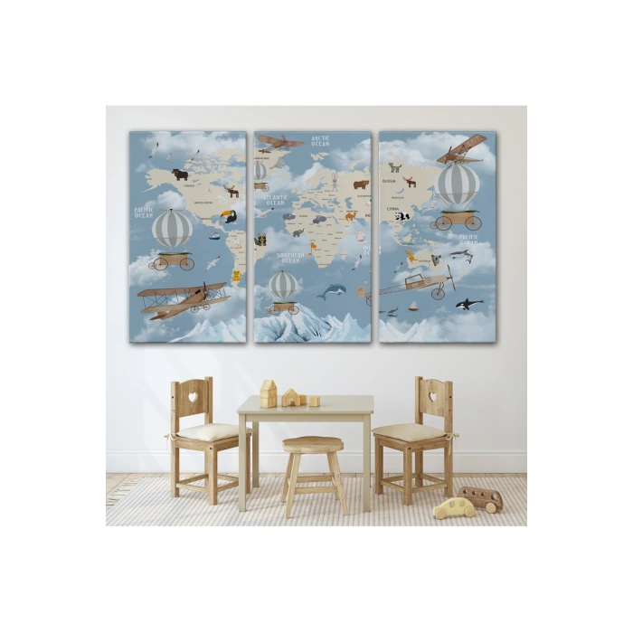 Cocuk Odası Temalı Dekoratif Kanvas Tablo 1106