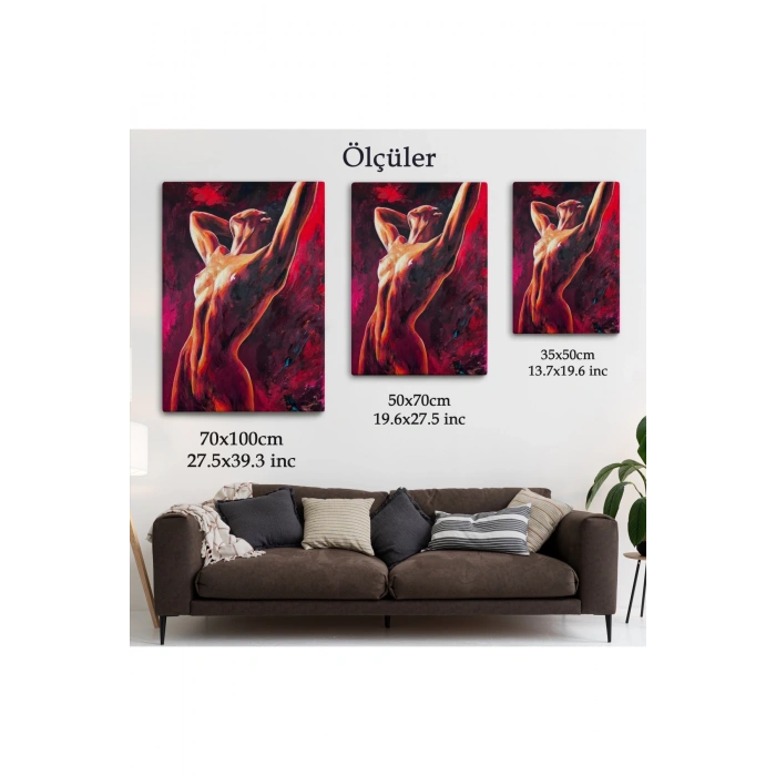 Dans Eden Çıplak Kadın Dekoratif Duvar Tablosu-6399