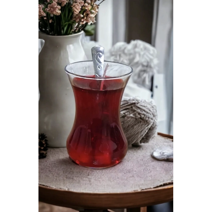 Dekoratif Çay Tiryaki Jel Mum