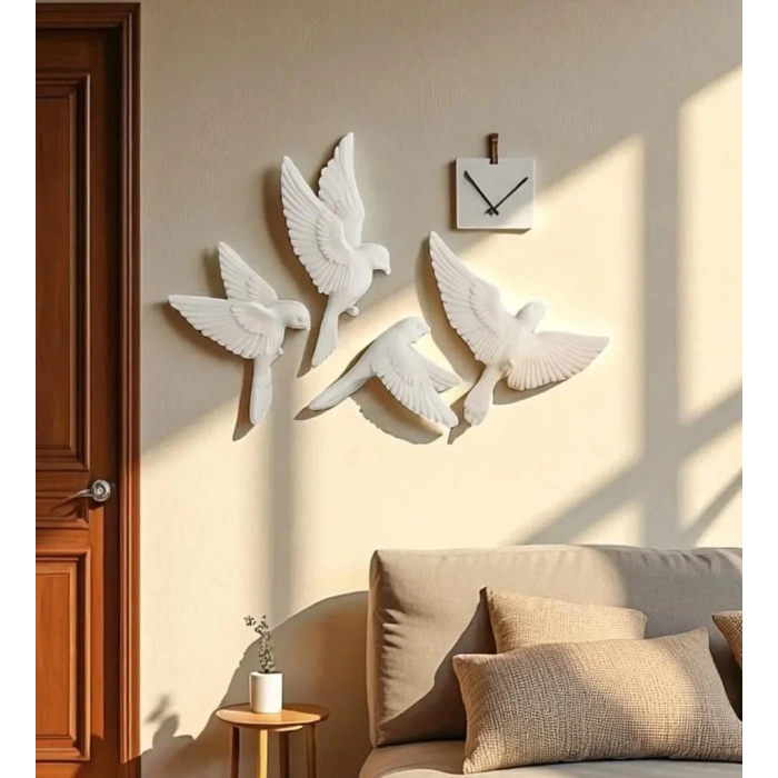 4lü Dekoratif Duvar Kuş Seti