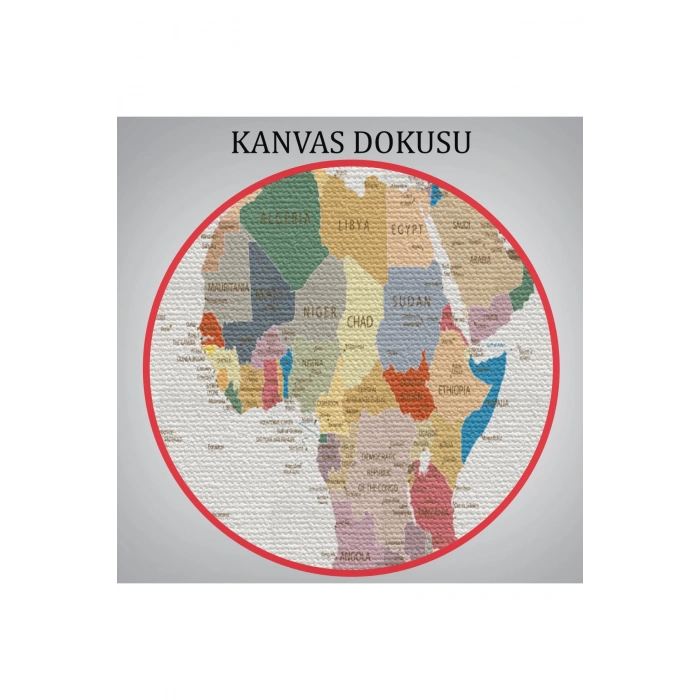 Dekoratif Kanvas Tablo Dünya Haritası 1031
