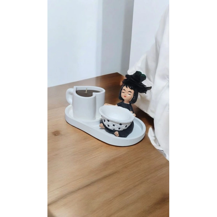 Dekoratif Kokoş Lokumcu Mumluk Set