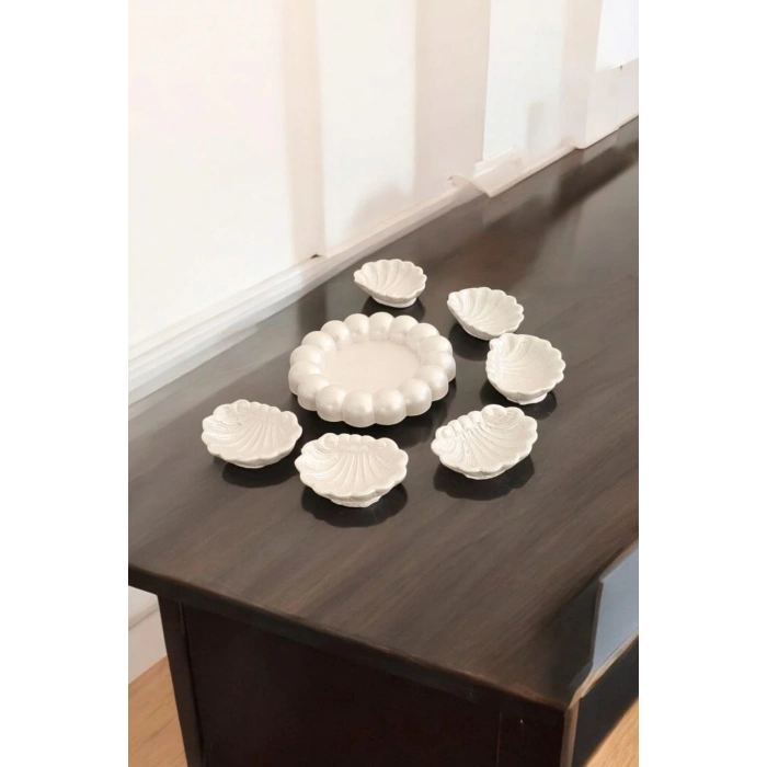 Dekoratif Papatya ve Midye Sunum Seti