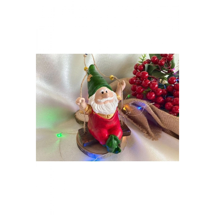 Dekoratif Renkli Sallanan Yılbaşı Ağaç Cücesi Biblo