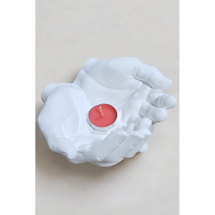 Dekoratif Ritüel Dua Takı Oraganizer Mumluk Avuç El Yapımı Büyük Boy 25 cm