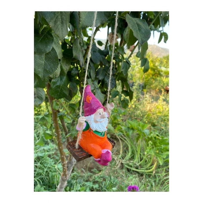 Dekoratif Sallanan Cücecikler  Bahçe Balkon Süsü (9x13cm)