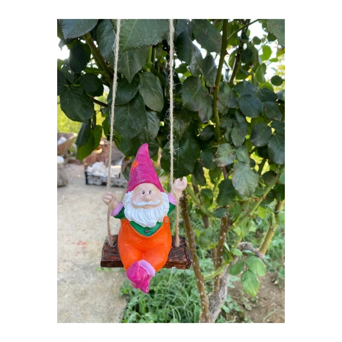 Dekoratif Sallanan Cücecikler  Bahçe Balkon Süsü (9x13cm)