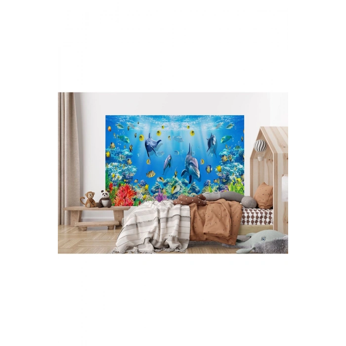 Deniz Altında Sevimli Yunus Balıkları Duvar Kağıdı-5614