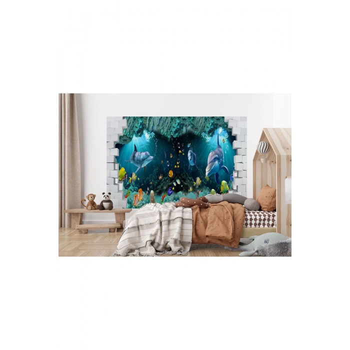 Deniz Altında Sevimli Yunus Balıkları Duvar Kağıdı-5622