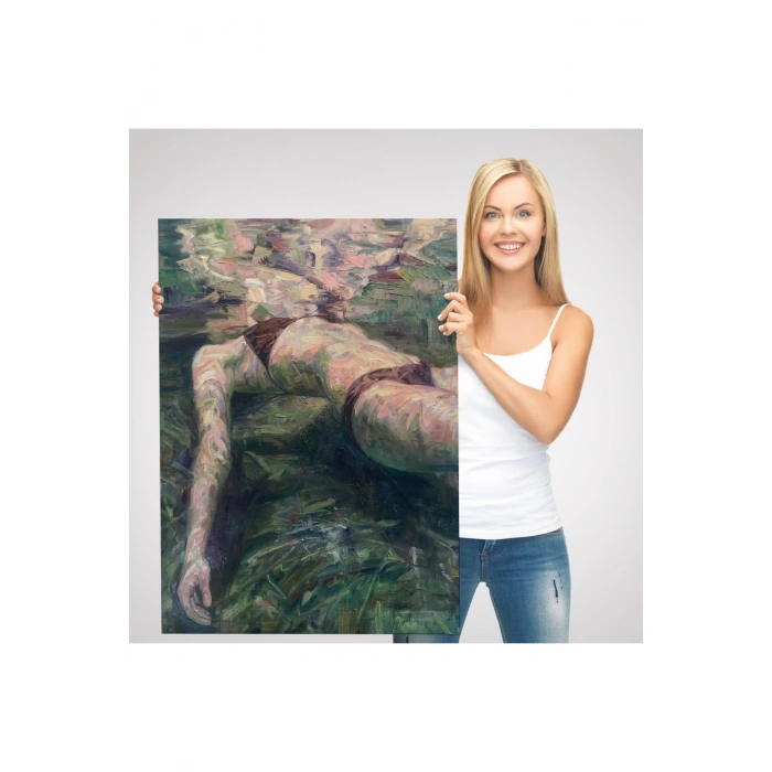 Deniz Altındaki Kadın Dekoratif Duvar Tablosu-6402