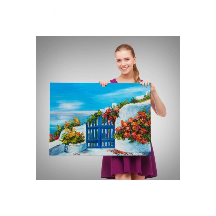 Deniz Manzaralı Bahçe Duvar Tablosu-1220