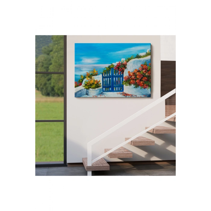 Deniz Manzaralı Bahçe Duvar Tablosu-1220
