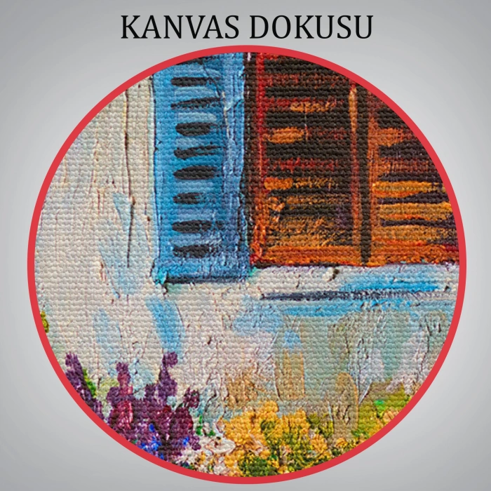 Deniz Manzaralı Güzel Ev Dekoratif Kanvas Duvar Tablosu-3437