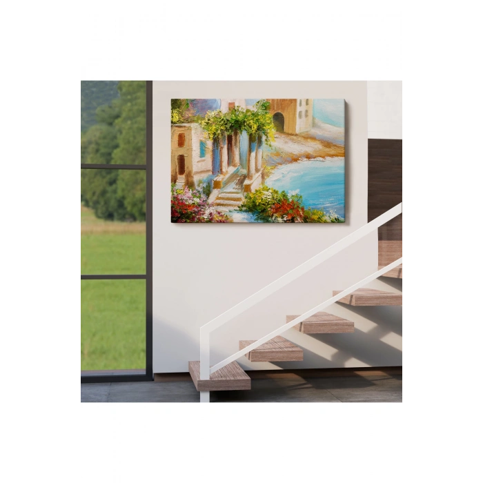 Denize Yakın Ev, Deniz Kıyısı, Rengarenk Çiçekler, Yaz Deniz Manzarası-1113