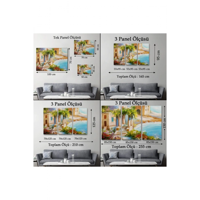 Denize Yakın Ev, Deniz Kıyısı, Rengarenk Çiçekler, Yaz Deniz Manzarası-1113