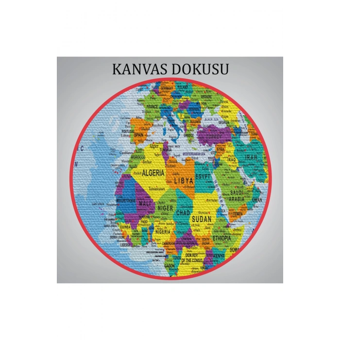 Detaylı Dünya Haritası Kanvas Tablo 1019