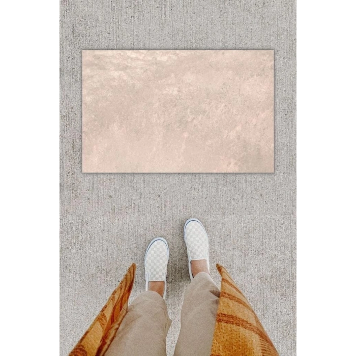 Dijital Baskı Dekoratif Düz Bej Kapı Önü Paspası K-1266