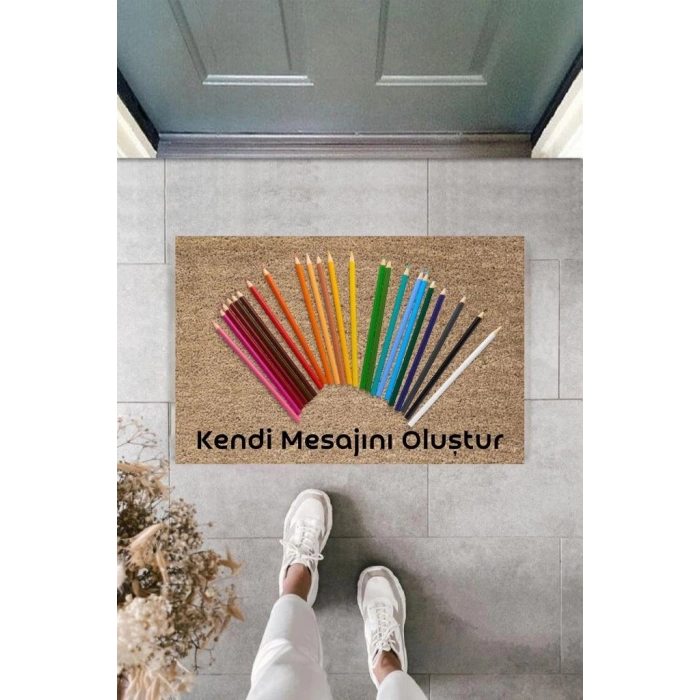 Dijital Baskı Kişiye Özel İç Kapı Dekorasyon Paspas  PS11235