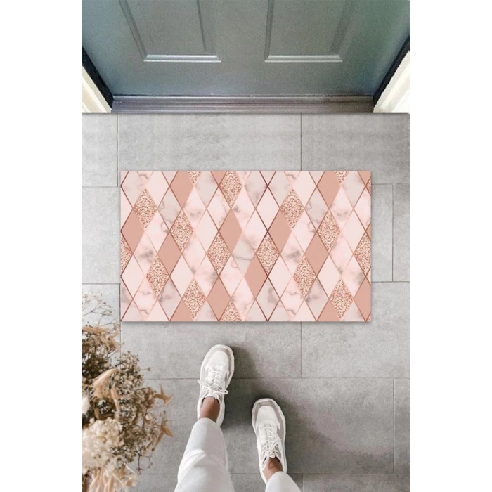 Dijital Baskı Pudra Baklava Dilimi Kapı Paspası K-3081