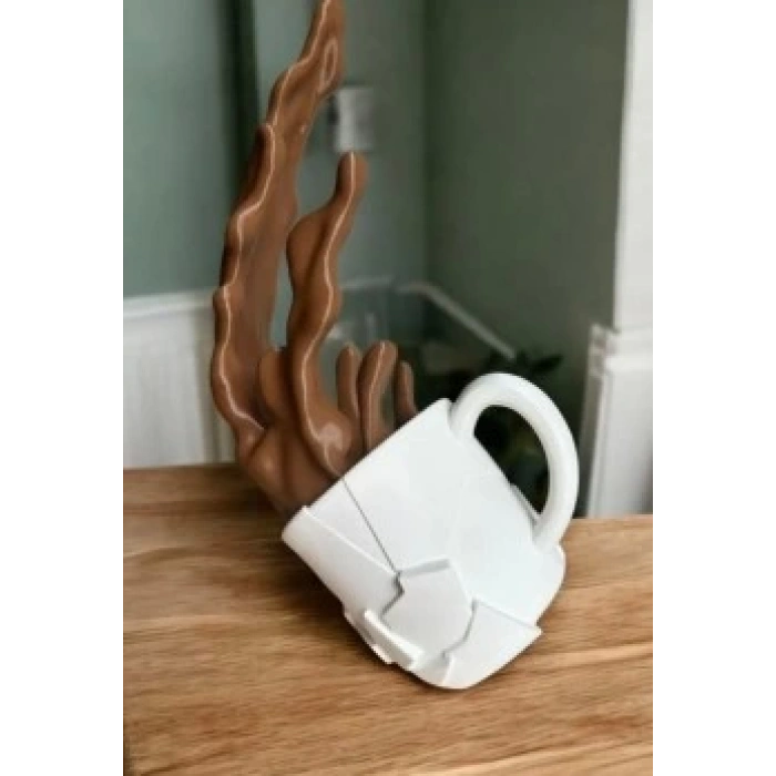Dökülen Kahve 3D Kahve Yanı Dekoratif 2