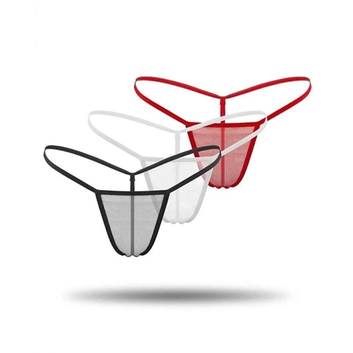 Dropcek Kadın 3lü Transparan Tül String TG271304