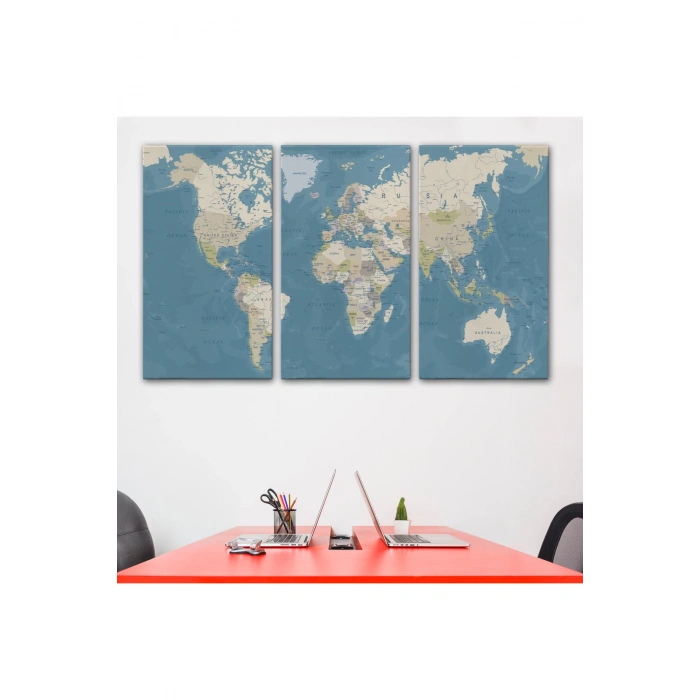 Dünya Haritası  Dekoratif Kanvas Tablo 1040