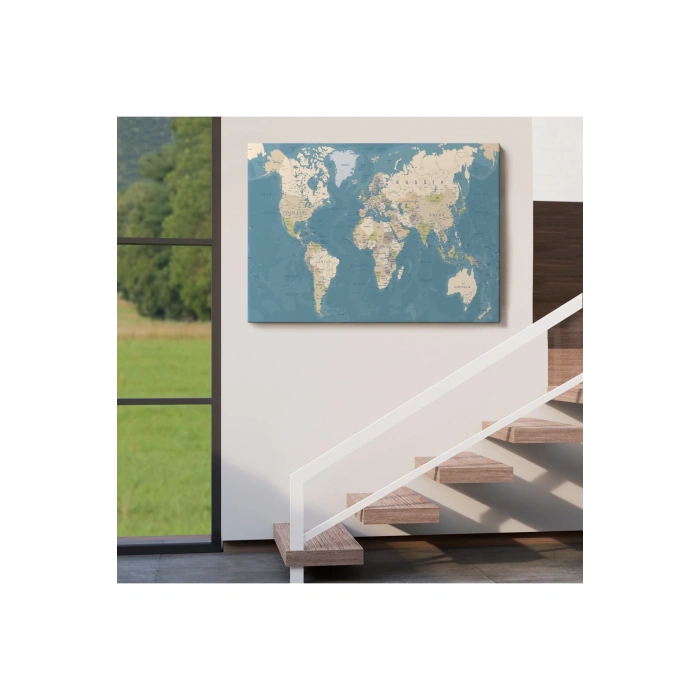 Dünya Haritası  Dekoratif Kanvas Tablo 1040