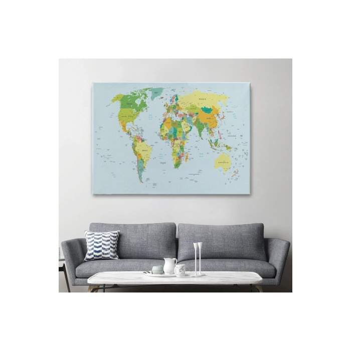 Dünya Haritası  Dekoratif Kanvas Tablo 1041