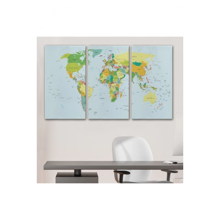 Dünya Haritası  Dekoratif Kanvas Tablo 1041