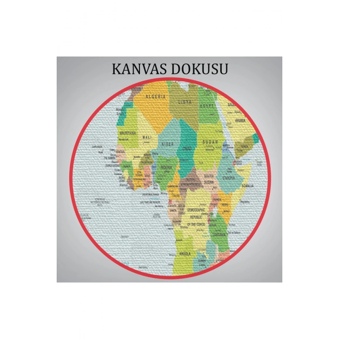 Dünya Haritası  Dekoratif Kanvas Tablo 1041
