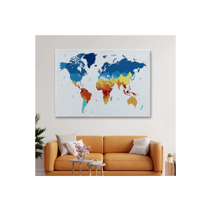 Dünya Haritası  Dekoratif Kanvas Tablo 1047