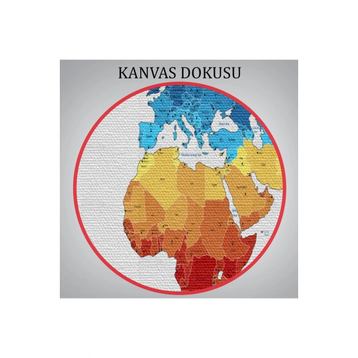 Dünya Haritası  Dekoratif Kanvas Tablo 1047