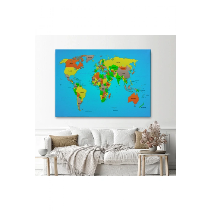 Dünya Haritası  Dekoratif Kanvas Tablo 1048