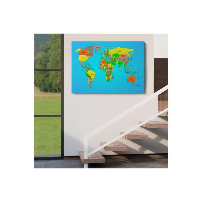 Dünya Haritası  Dekoratif Kanvas Tablo 1048