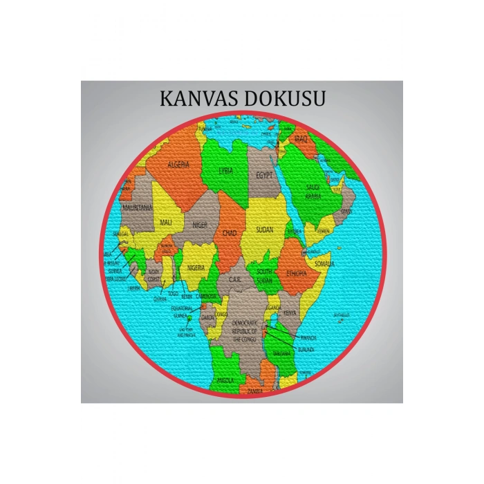 Dünya Haritası  Dekoratif Kanvas Tablo 1048