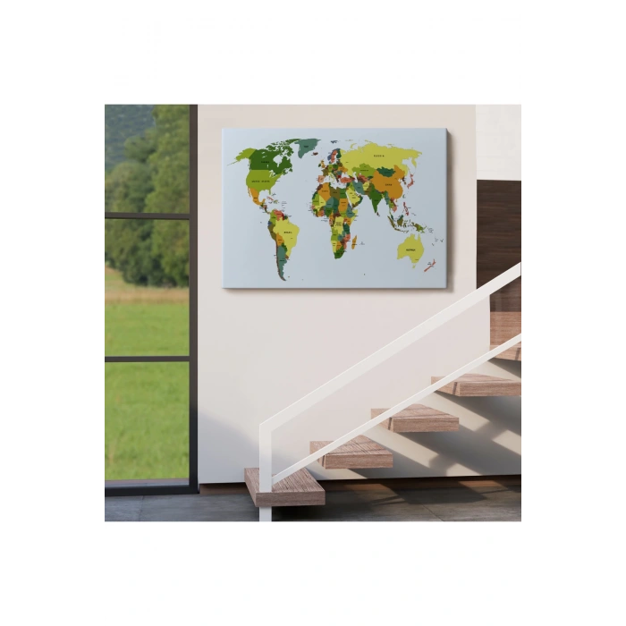 Dünya Haritası  Dekoratif Kanvas Tablo 1049