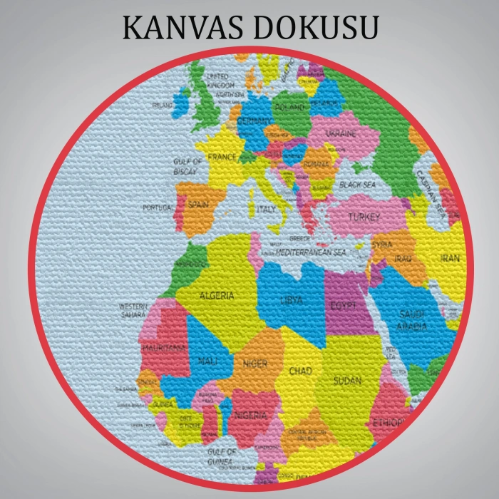 Dünya Haritası  Dekoratif Kanvas Tablo 1050