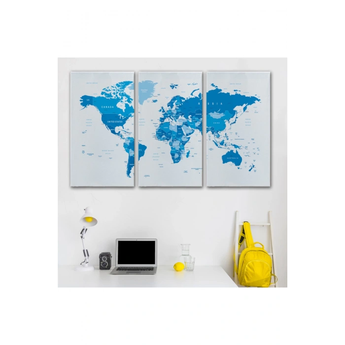 Dünya Haritası  Dekoratif Kanvas Tablo 1051