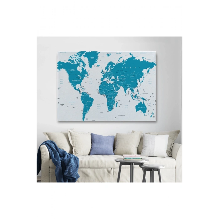 Dünya Haritası  Dekoratif Kanvas Tablo 1052