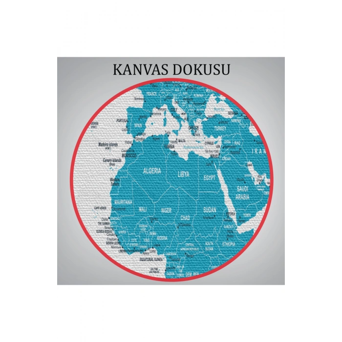 Dünya Haritası  Dekoratif Kanvas Tablo 1052