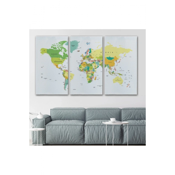 Dünya Haritası  Dekoratif Kanvas Tablo 1056
